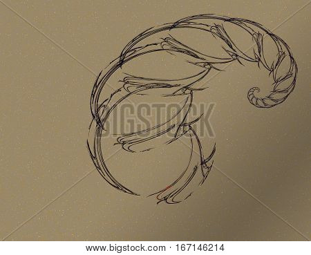 the abstract and a black scorpion tail