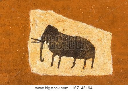 Vedda men tribal drawings and symbols. Veddas are an indigenous people of Sri Lanka living in tribes in the jungle