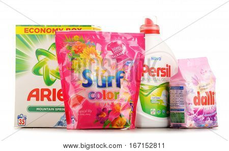 POZNAN POLAND - JAN 20 2017: Although global soap and detergent industry includes about 700 companies it remains highly concentrated with the top 50 companies holding almost 90 percent of the market