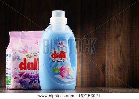POZNAN POLAND - JAN 19 2017: Dalli Group belongs to the worlds top rankings in high quality washing detergents soaps cleansers and hair- and bodycare products