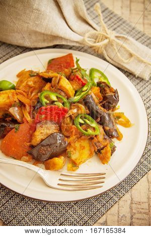 ajapsandali georgian dish of eggplant and meat
