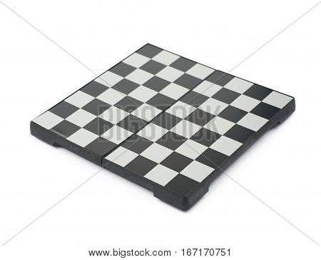 Empty chess board isolated over the white background