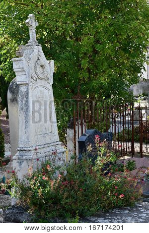 Loix France - september 26 2016 : the cemetery
