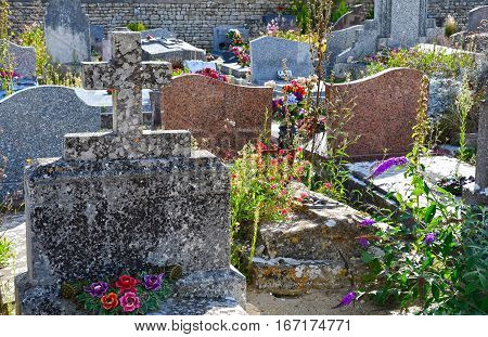 Loix France - september 26 2016 : the cemetery