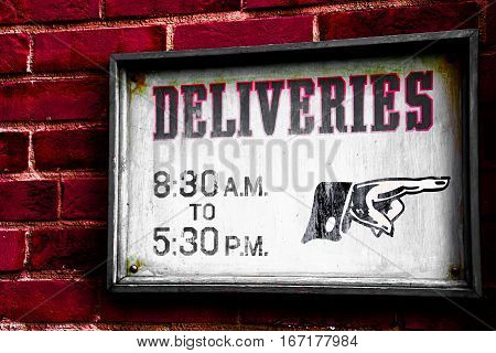 Sign of a guide of business hours