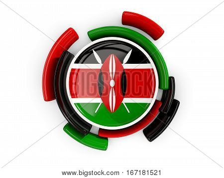 Round Flag Of Kenya With Color Pattern