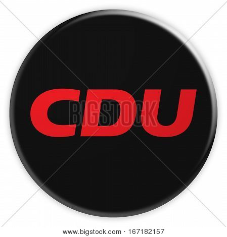 Germany Political Party Badge: CDU Button 3d illustration on white background