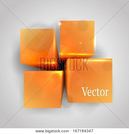 Vector banner 3d squares, isolated illustration for your text banner.