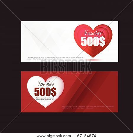 Collection of Valentine day gift voucher template vector illustration eps10