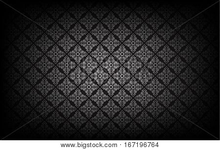 Thai art pattern on black background.vector illustration
