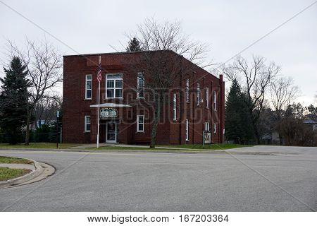 MANCELONA, MICHIGAN / UNITED STATES - NOVEMBER 27, 2016: The Mancelona Township Area Senior Center offers services to senior citizens in Mancelona.