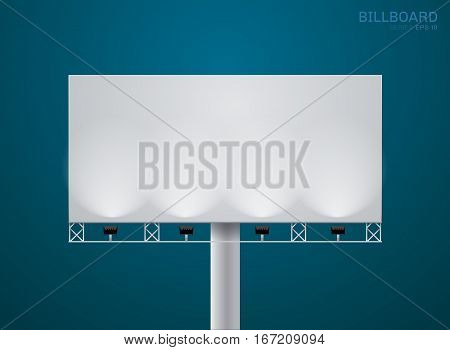 billboard on backgound and spotlight vector eps 10