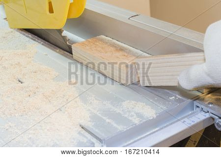 DIY or Do It Yourself series of concept photos about carpentry and woodworking with circular saw.