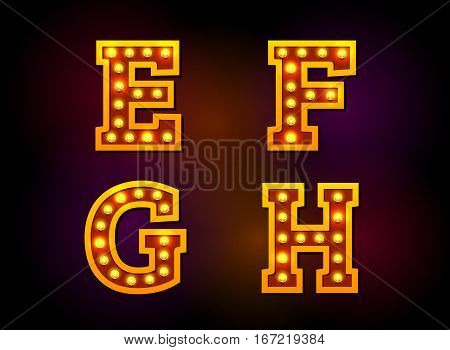 light font alphabet text theater cinema sign vector