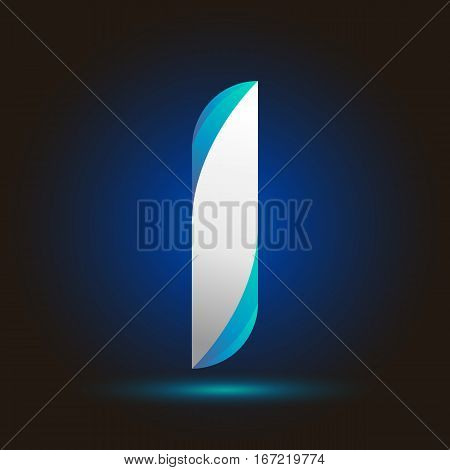 Letter I icon and logo template.  New design typographic. twisted blue and white line