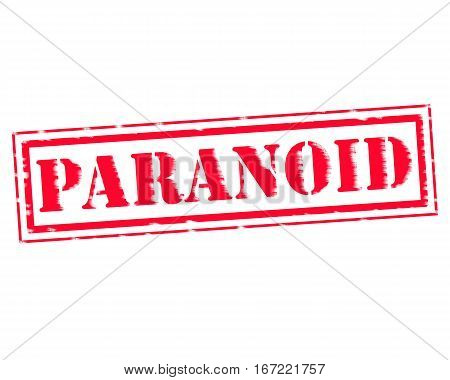 PARANOID RED Stamp Text on white backgroud