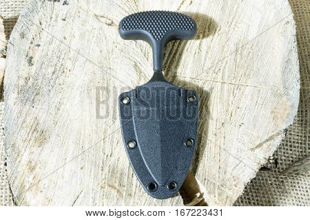 Urban Knife In Case On Stump.