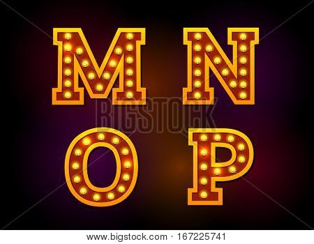 light font alphabet text theater cinema sign vector