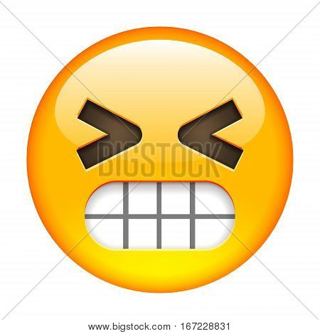 Happy Winking Smile Of Emoticon With Teeth