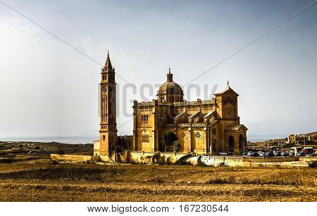 Exterior view to Ta Pinu Sanctuary Gharb Malta