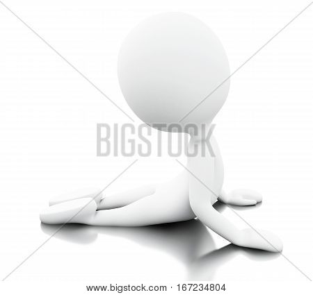 3d renderer image. Withe people doing yoga exercise. Relaxing concept. solated withe background