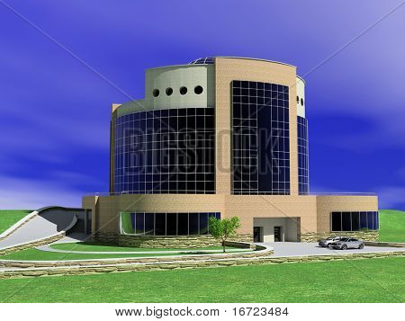 aussenansicht der Moder-Luxus-Hotel, die Gebäude (3D-Rendering)