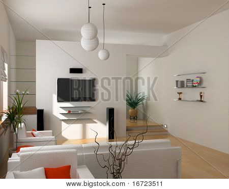 modernes Design (Privatwohnung 3D-Rendering)