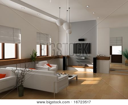 modernes Design (Privatwohnung 3D-Rendering)