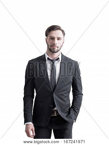 Handsome Businessman On White Background