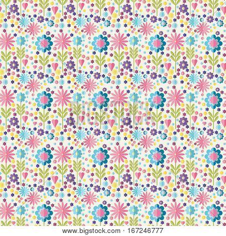 Cute flat background vector pattern with forget-me-not flowers. Seamless vector floral pattern for cushion pillow bandanna silk kerchief or shawl fabric print. Texture for clothes bedclothes