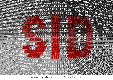 SID in the form of binary code, 3D illustration
