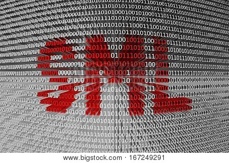 SML in the form of binary code, 3D illustration