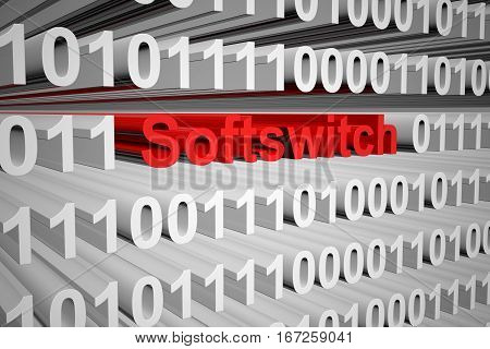 Softswitch in the form of binary code, 3D illustration