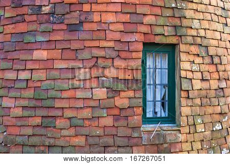 Traditional English oast house tiled wall background