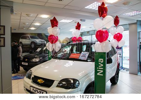 Showroom Of Dealership Chevrolet And Car In It In Kirov City In 2016