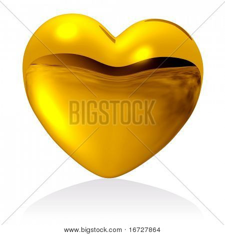 Cuore d'oro (isolato).  Vedere più cuori nel mio portafoglio.