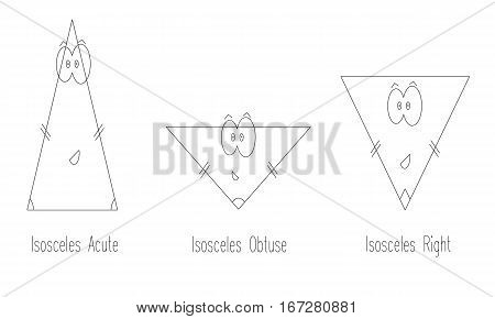 types of isosceles triangle vector - geometry shapes for kids
