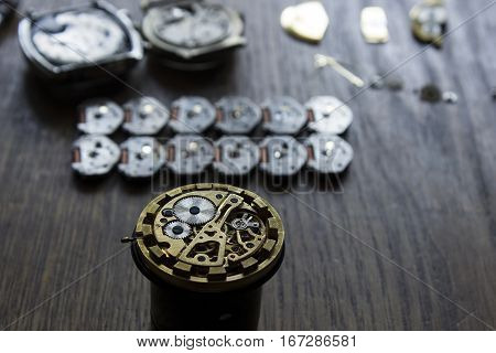 The procces of watch repair with the special tools