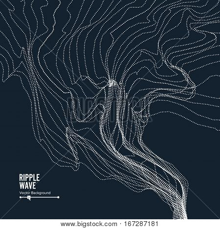 Wave Background. Ripple Grid. Modern Vector Illustration. Element Of Design