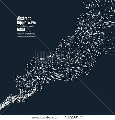 Wave Background. Ripple Grid. Modern Vector Illustration. Element Of Design