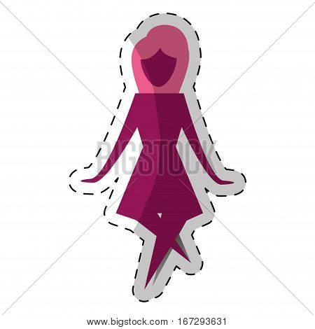 Fucsia abstract woman icon image vector illustration design