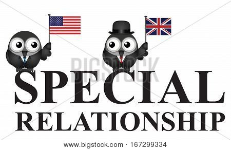 Representation of the USA UK special relationship isolated on white background