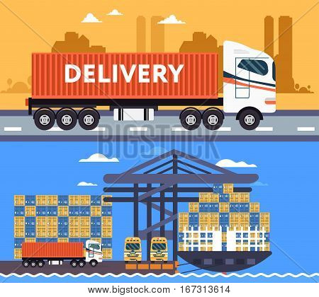 Cool Delivery Service Concept Background.