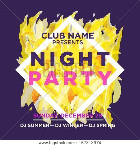 Web Banner Or Print Poster For Night Beach Party.
