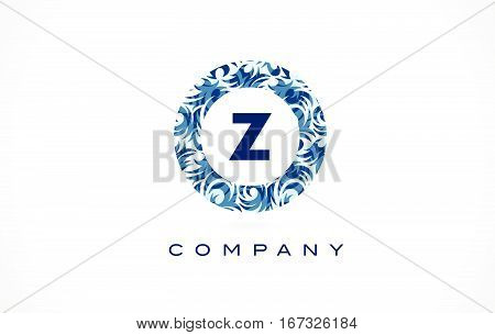 Letter Z Blue Pattern Logo Design.