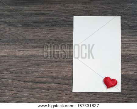 Sheet of paper on the wooden table