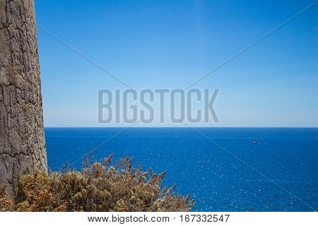 Italy Sardinia Torre di Chia look blue Mediterranean sea