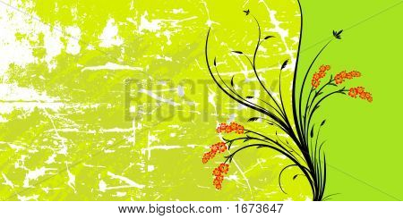 Soyut Grunge Floral arka plan