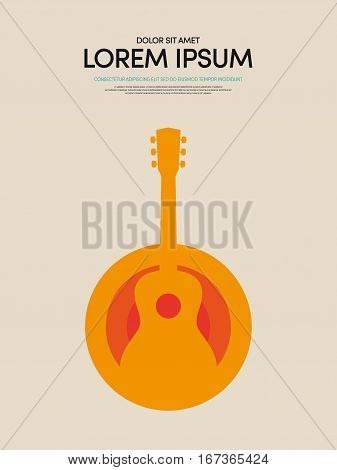 Music modern vintage retro poster background design element can be used for template backdrop leaflet flyer vector illustration