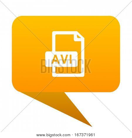 avi file orange bulb web icon isolated.. 